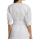 Tanya Taylor Gina Eyelet Trim Wrap Eyelet Mini Dress Ruffle Coquette Coastal Photo 3