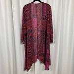 Torrid  Red Print Chiffon Gauze Hanky Hem Midi Kimono Sz.3 Photo 9