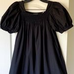 Doen Earhart Mini Dress Organic Cotton Black Puff Sleeve XS EUC Photo 3