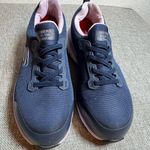 Skechers Alloy Toe Work Shoes Navy Blue Women Sz 6 Slip Resistant Photo 1
