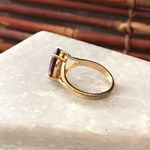 Marquee shaped purple stone Ring 14KT GF Size 8 Gold Photo 4