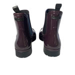 Vince  Risa Gum Chelsea Boot Rainboot Glossy Burgundy Slip on Women's Sz 10 Photo 3