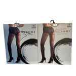 Natori  Marylin Sheer Tights Nude Black Size S Floral Detail Set of 2 Photo 1