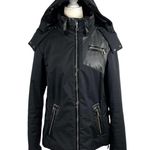 Eric Snow Womens Size Large Patchwork Winter Full Zip Black Jacket faux leather Photo 6