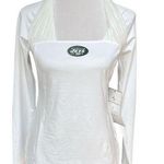 NFL Team Apparel All Sports Couture New York Jets Mesh Neck Shirt White Medium Photo 0