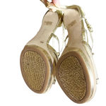 Ganni Gianni Bini Gold Metallic Heels Size 8 Holiday Party Going Out Sparkly Platform Photo 9