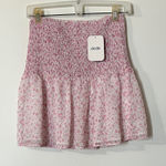 Elodie  Pink Floral Smocked Mini Shirt Photo 0