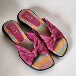 Vintage Art Effects 90s Pink Leather Knotted Slide Sandals Size 7 Photo 0