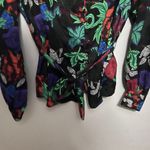 Topshop  Floral Button Front Blouse – Tie Waist – Size Small Photo 4