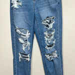 American Eagle  Blue Distressed Curvy Mom Jeans 2 Photo 0