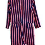 Banana Republic Romper Red Blue Stripe Long Sleeve One Piece Women’s Size 6 Photo 1
