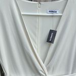 EXPRESS NWT  Pleated Skirt V-Neck Twist Bodice Dress Ivory Size Small Photo 3