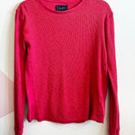 Lucky Brand  Women's Orange Long Sleeve Thermal Top Size Boho Chic Cozy Small Photo 0