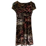 Karen Kane  Swirl Tie Dye Abstract Art Print Double Mesh Knit Nylon Dress‎ Small Photo 1