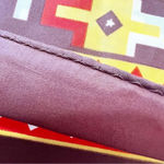 Vintage Rectangle Scarf Made‎ in Japan Brown Orange Yellow 70s Aztec Headscarf Photo 5