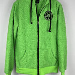 Black Craft‎ Cult Green Sherpa Fleece Full Zip Hoodie Witch Pentagram Size XS Photo 0