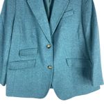 Talbots Wool Blend 2 Button Blazer Jacket Heather Teal Blue Size 14W Photo 3