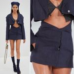 Jacquemus NWT  Arles Mini Cutout Blazer Dress Linen Dark Blue Size 34 (2 US) Photo 3