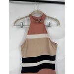 Windsor  High Neck Striped Knee Length  Bodycon Dress Women Medium Colorful Photo 6