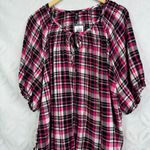 Torrid Sleep Gauze Henley Short Sleeve Plaid Pink Sleep Shirt Size 2X NWT Photo 5