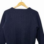Brandy Melville  Women's OS 100% Wool Cable Knit V Neck Sweater Navy Preppy Italy Photo 4