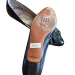 Vintage Paogoni Florence Leather Bow Pumps Pointed Kitten Heels Classic 8 Narrow Black Photo 2