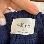 Aritzia Wilfred eldorado smocked crepe mini dress in classic navy Size Small Blue Photo 3