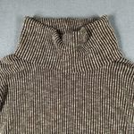 Clara Sun Woo Sweater Womens Medium Turtleneck Ribbed Stretch Pullover USA Made Brown Photo 3