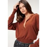 Good American Tortoise Collared Henley Size 5/6 NEW Photo 1