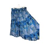 White Stag Blue Patchwork Pattern Maxi Boho Elastic Waistband Skirt Medium Photo 3