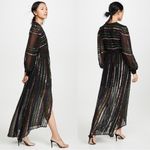 Rococo Sand • Sequin Striped Gown black chiffon rainbow swiss dot balloon sleeve Size XS Photo 13