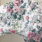 Vintage 90s Floral Knee Length Cottagecore Handmade Dress Cream Lace Collar Multiple Size M Photo 4