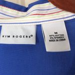kim rogers  Medium Sleeveless Button-Up Blue Blouse Photo 4