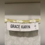 Grace Karin Lime Green & White Floral Print Fitted Midi Dress - S Photo 8