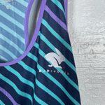 Rabbit Women XL Blue Purple Stripe Bunny Hop Tank Racerback Lightweight Running Photo 3
