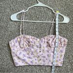 ZARA 🦋  Pink Floral Crop Top Summer Casual Medium Pastel Photo 4