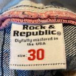 Rock & Republic ROTH Fleur De Lis Bootcut Jeans Blue Pink Sz 30 TALL 32.5" Photo 11