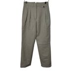 ANINE BING Women's Mycah Wool Pleated Trousers Pants Size 30 Khaki Green Casual Photo 1