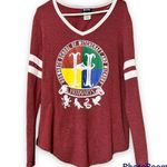 Harry Potter  Hogwarts sz 19 long sleeve vneck t-shirt round hem athletic stripes Photo 10