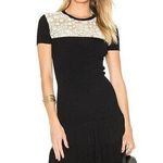 Red Valentino $750  Lace Yoke Rib-knit Dress Black Sz XS Photo 0