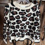 Planet Gold Sweater  Leopard Print Brown Crewneck Womens Small Photo 9