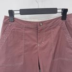Athleta Trekkie Hiking Shorts Womens 4 Brown Nylon Cinch Waist Pockets 9" Inseam Photo 1
