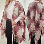 Banana Republic {OS} NWT Mariana Plaid Red Fringe Komono Blanket Cashmere Blend Photo 0