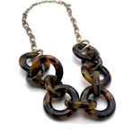 J. Crew Women's Tortoise Chain Link Collar Necklace Jewelry Gold Brown One Size Photo 4