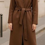 Valentino Garavani Valentino Wrap Style Coat Size 8 Color Brown Photo 0