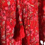 Band of the Free Red Desiree Crimson Floral Puff Sleeve Mini Dress Women Sz L Size L Photo 4