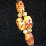 Black Wooden Painted Beads Beaded Boho Adjustable Bracelet Photo 0