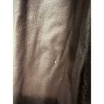 Vintage Chocolate Brown Leather Jacket With Faux Fur Shawl Trim Boho Chic Size L Photo 5