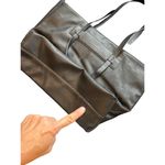 Tahari Black Leather Tote Bag With Dual Handles & Front Pocket Photo 6