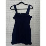 superdown Revolve x  Arabella Navy Blue Ruffle Square Neck Mini Dress Sz SM Photo 2